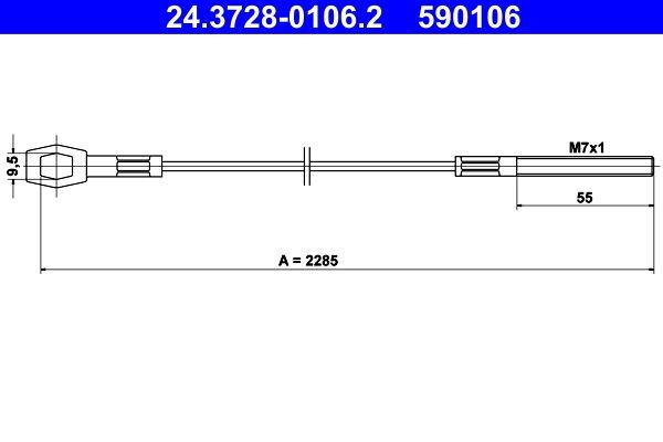 ATE Clutch Cable Article number: 24.3728-0106.2 cheaply