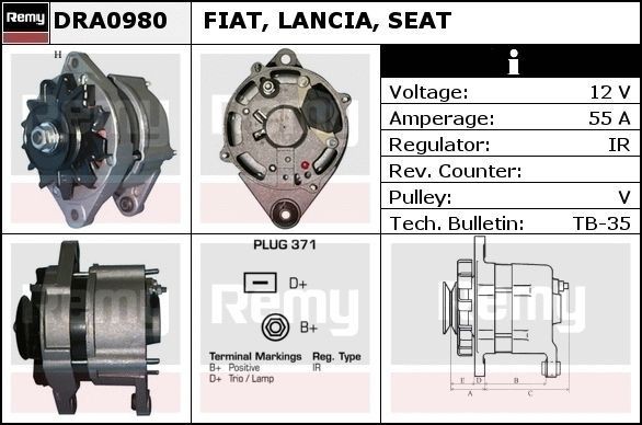 DELCO REMY Generaator Artikli number: DRA0980 soodsalt
