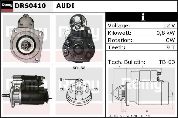 DELCO REMY Starter motor Article number: DRS0410 cheaply