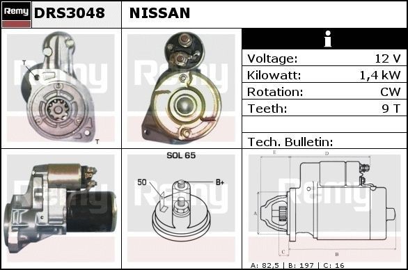 DELCO REMY Starter motor Article number: DRS3048 cheaply