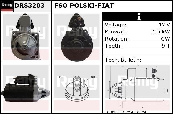 DELCO REMY Starter motor Article number: DRS3203 cheaply