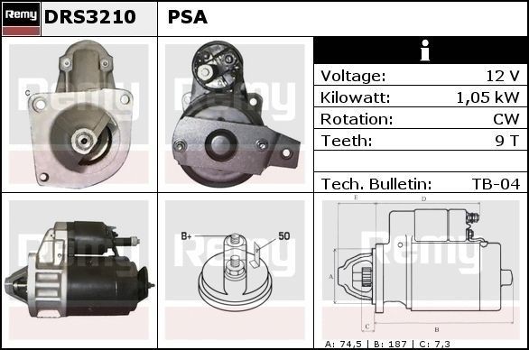DELCO REMY Starter motor Article number: DRS3210 cheaply