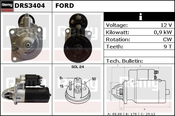 DELCO REMY Starter motor Article number: DRS3404 cheaply