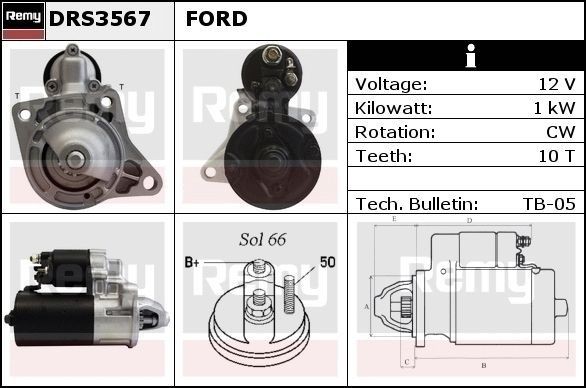 DELCO REMY Starter motor Article number: DRS3567 cheaply
