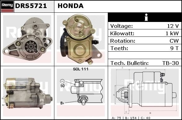 DELCO REMY Starter motor Article number: DRS5721 cheaply