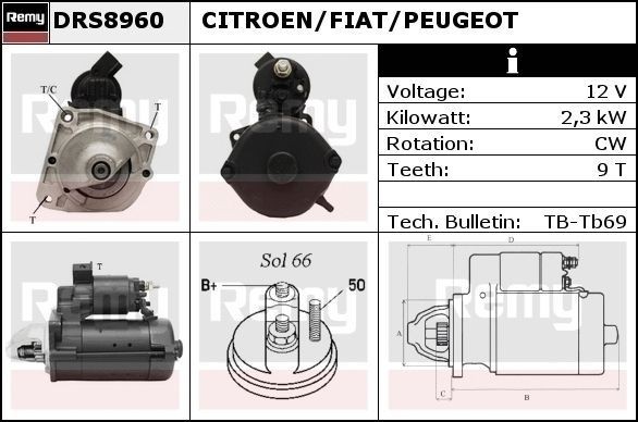 DELCO REMY Starter motor Article number: DRS8960 cheaply