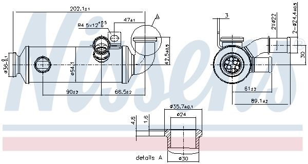 NISSENS 989274 Ψυγείο EGR C-MAX 1.6 TDCi 109 PS Πετρέλαιο 2010
