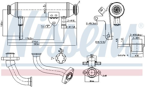 NISSENS 989283 EGR køler IDEA 1.9 JTD 101 HK Diesel