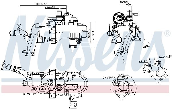 NISSENS 989285 EGR-jahuti C-MAX 1.5 TDCi 95 HP Diisel 2019