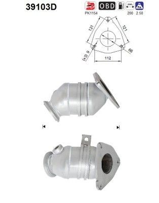 AS Catalytic converter Article number: 39103D cheaply