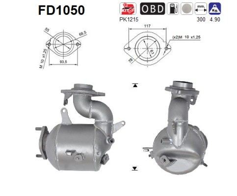 AS Diesel particulate filter Article number: FD1050 cheaply