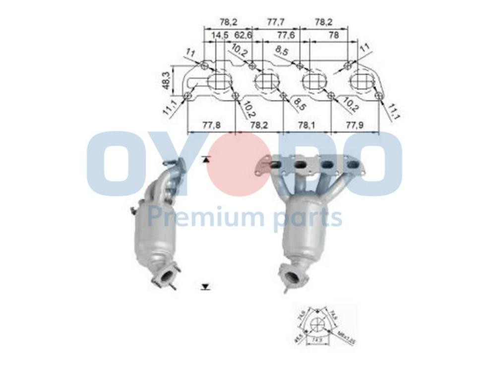 Oyodo Catalytic converter Article number: 10N0030-OYO cheaply