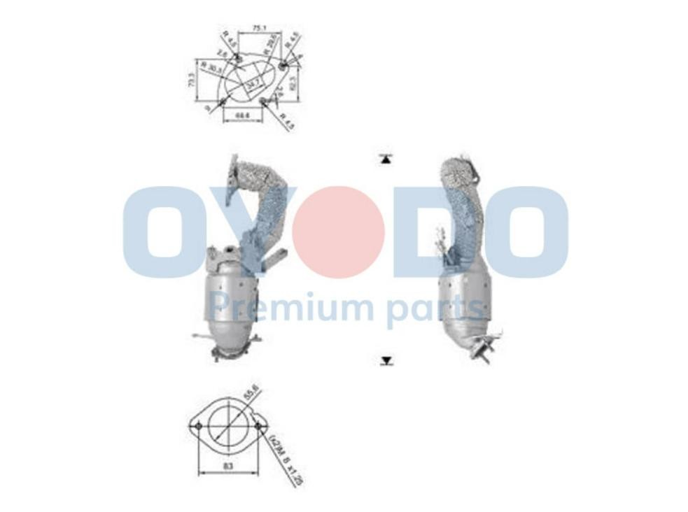 Oyodo Catalytic converter Article number: 10N0127-OYO cheaply