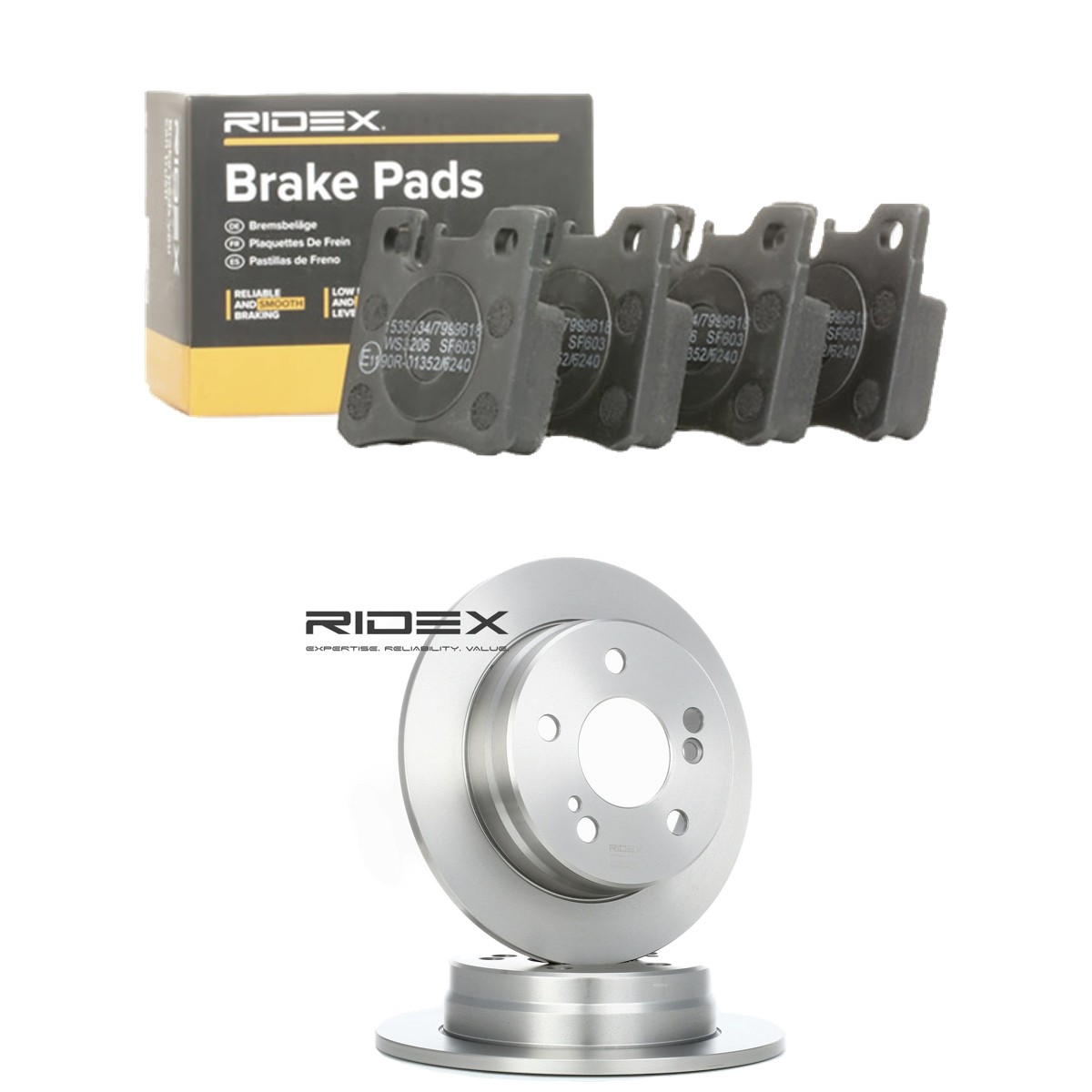 RIDEX Brake discs and pads set Article number: 3405B1911 cheaply