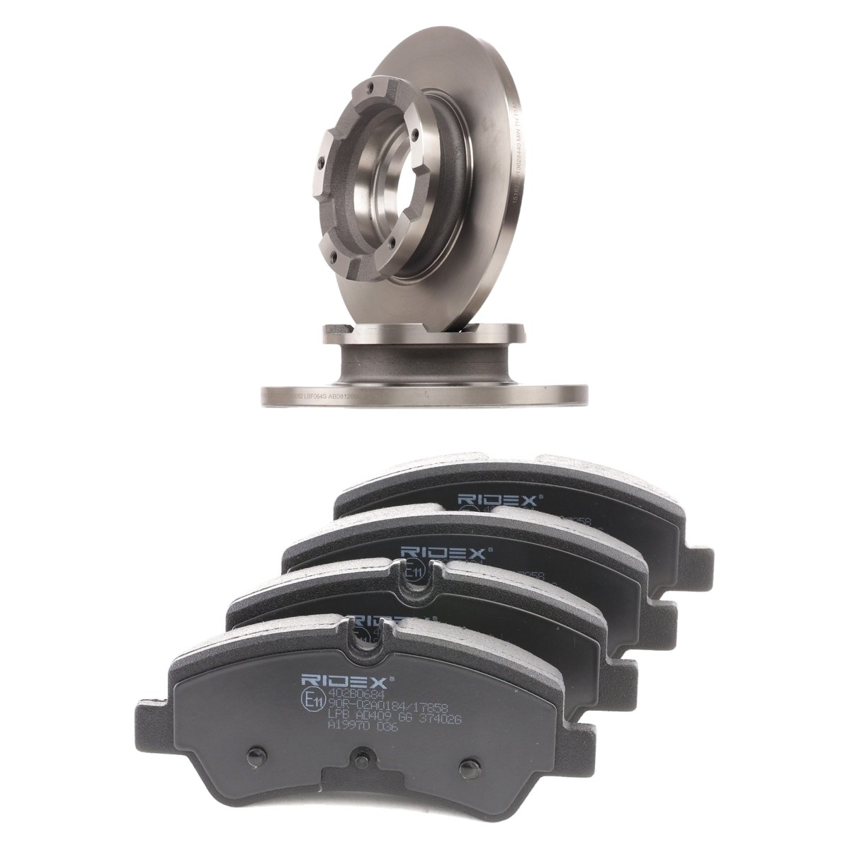 RIDEX Brake discs and pads set Article number: 3405B2155 cheaply