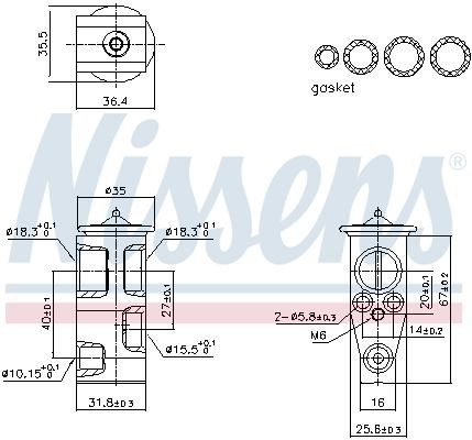 NISSENS AC expansion valve Article number: 999444 cheaply