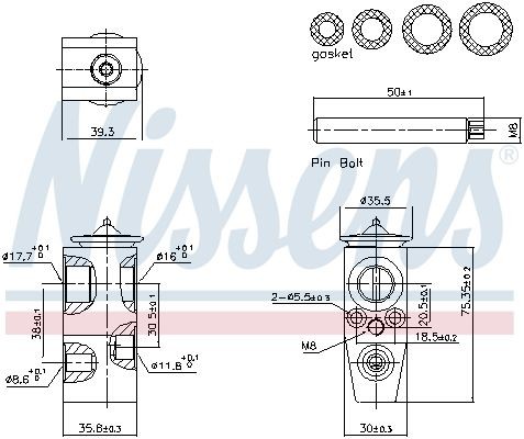 NISSENS AC expansion valve Article number: 999448 cheaply