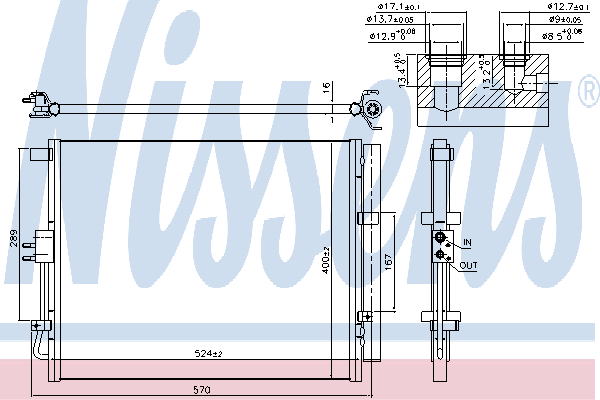 NISSENS Air conditioning condenser Article number: 94132 cheaply