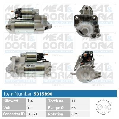 MEAT & DORIA Starter motor Article number: 5015890 cheaply