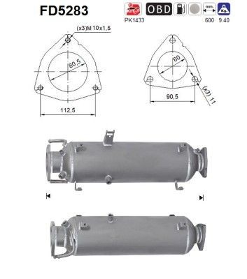 AS Diesel particulate filter Article number: FD5283 cheaply