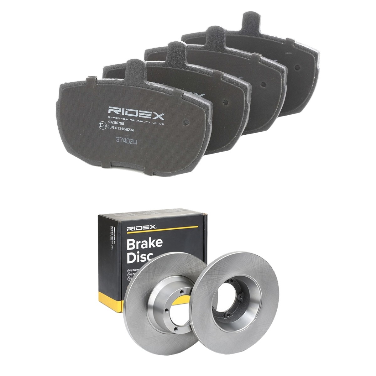 RIDEX Brake discs and pads set Article number: 3405B2516 cheaply