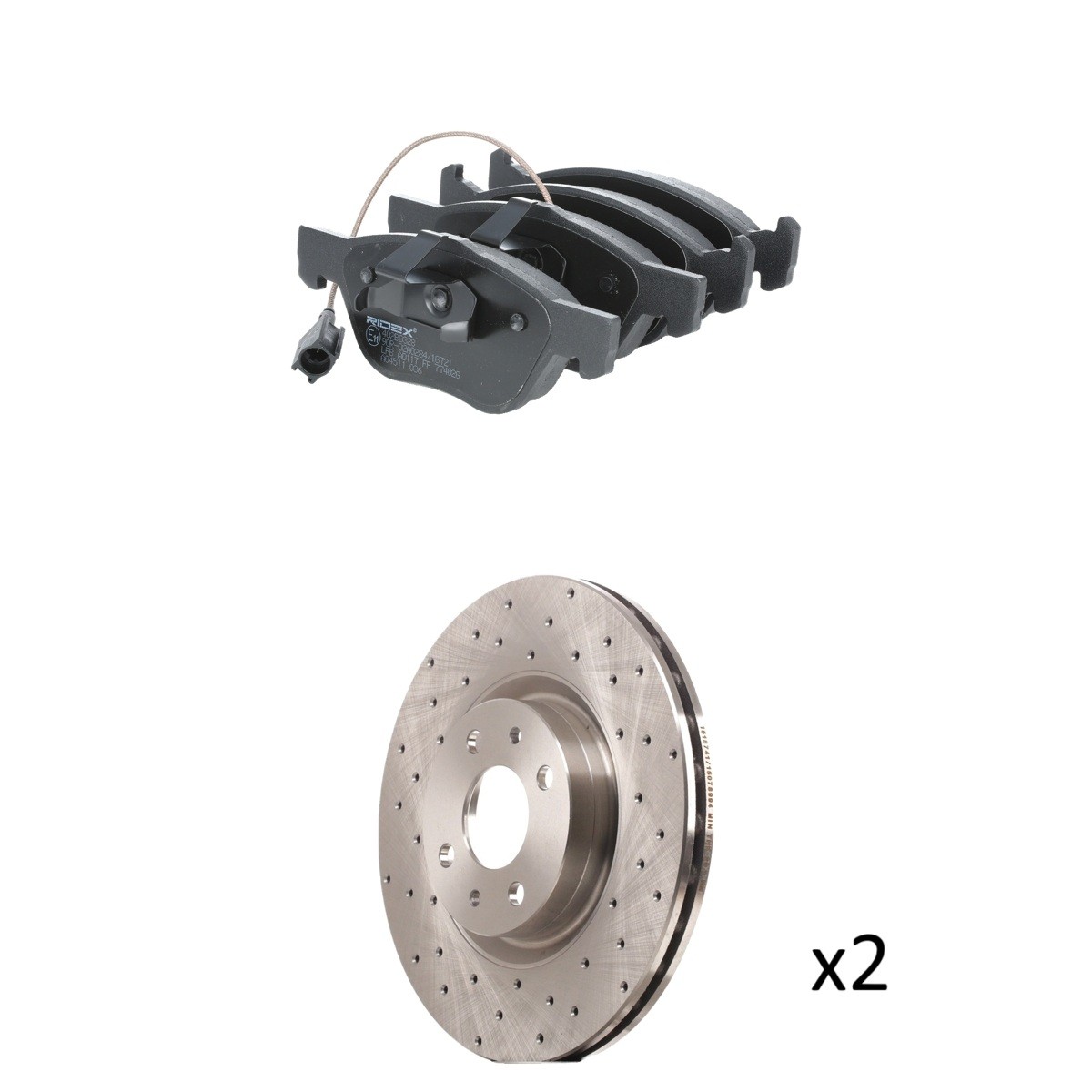 RIDEX Brake discs and pads set Article number: 3405B2552 cheaply