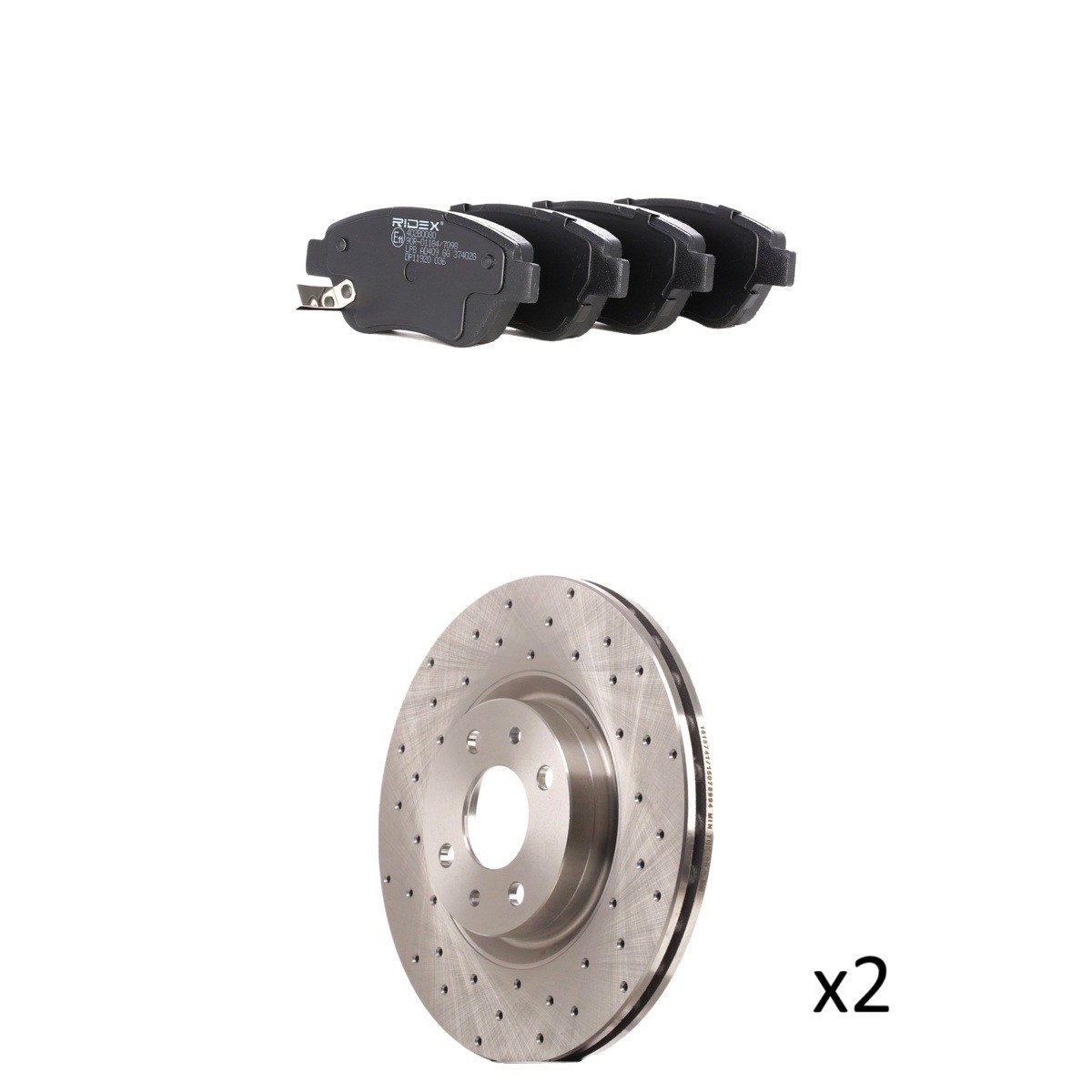 RIDEX Bromssats, skivbroms Artikelnummer: 3405B2609 billigt
