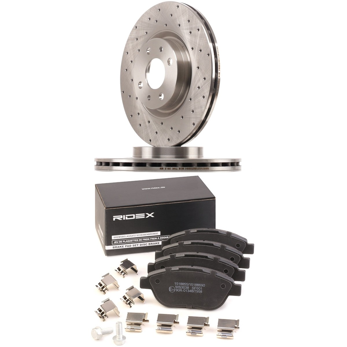 RIDEX Brake discs and pads set Article number: 3405B2625 cheaply