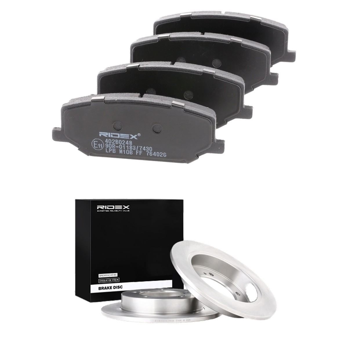 RIDEX Brake discs and pads set Article number: 3405B2729 cheaply