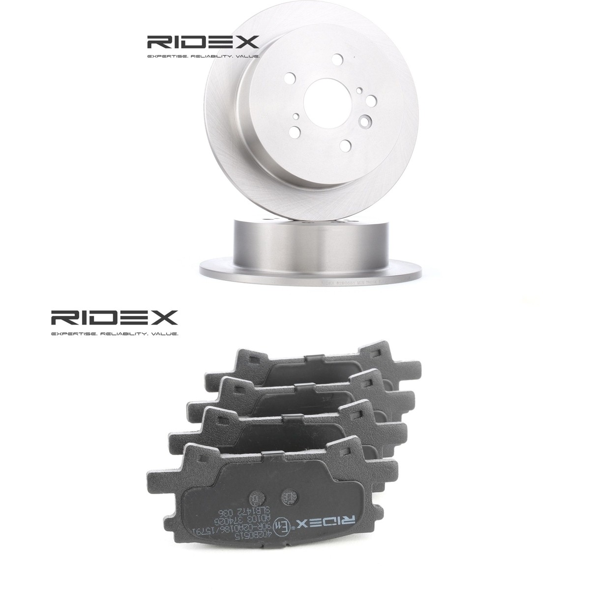 RIDEX Brake discs and pads set Article number: 3405B3333 cheaply