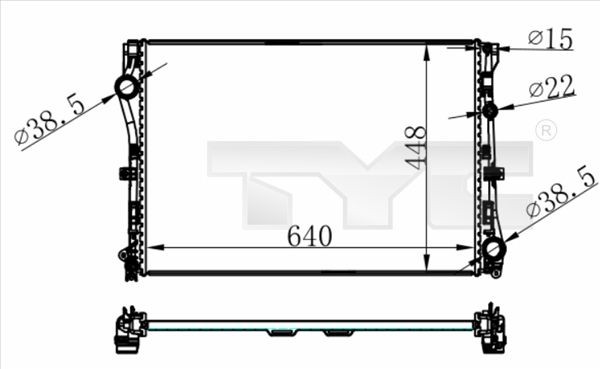 TYC Engine radiator Article number: 721-0021 cheaply