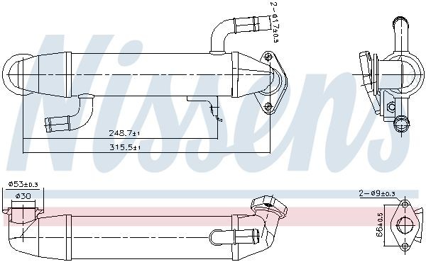 NISSENS 989406 EGR-jahuti TRANSIT 2.4 DI 90 HP Diisel 2006