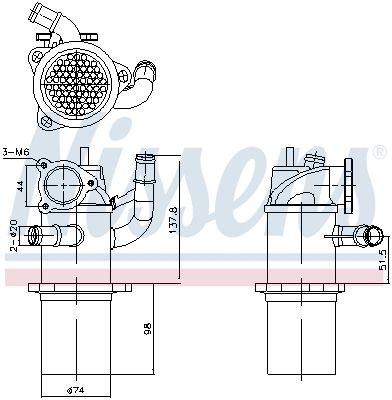 NISSENS EGR cooler Article number: 989423 cheaply