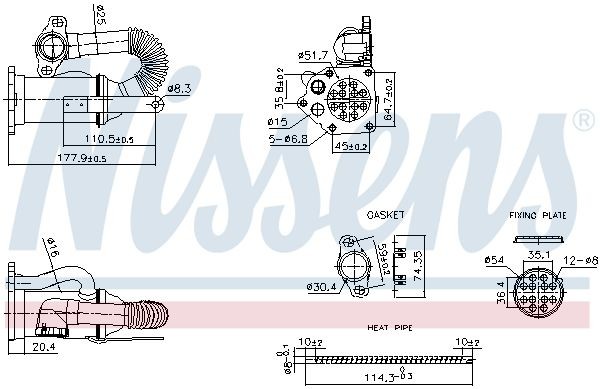 NISSENS 989453 EGR-jahuti MODUS 1.5 dCi 106 HP Diisel