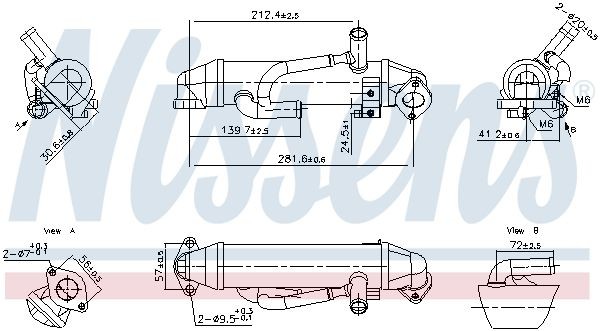 NISSENS 989456 EGR-jahuti TRANSIT 2.0 TDCi 125 HP Diisel 2006