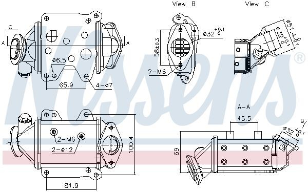 NISSENS 989457 EGR aušintuvas COMBO 1.3 CDTI (C26, D26, E26, C05) 95 AG dyzelinas