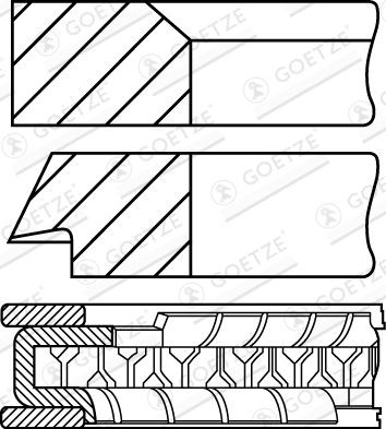 GOETZE ENGINE Piston Ring Kit Article number: 08-334400-10 cheaply