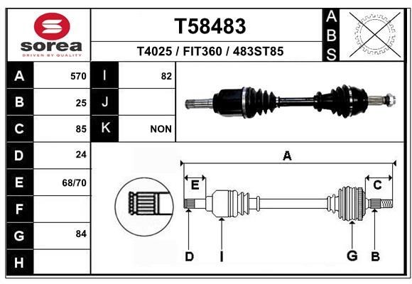EAI Drive shaft Article number: T58483 cheaply