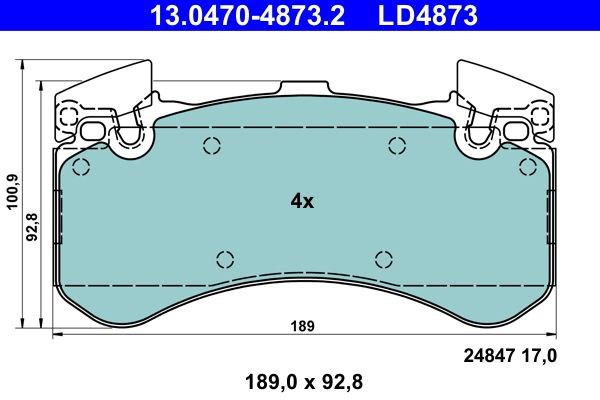 ATE Brake pad set Article number: 13.0470-4873.2 cheaply