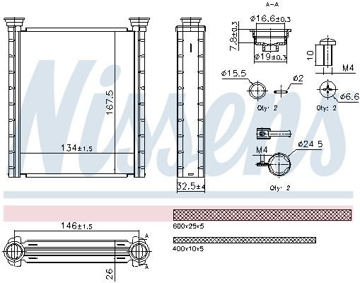 NISSENS Heater matrix Article number: 707280 cheaply