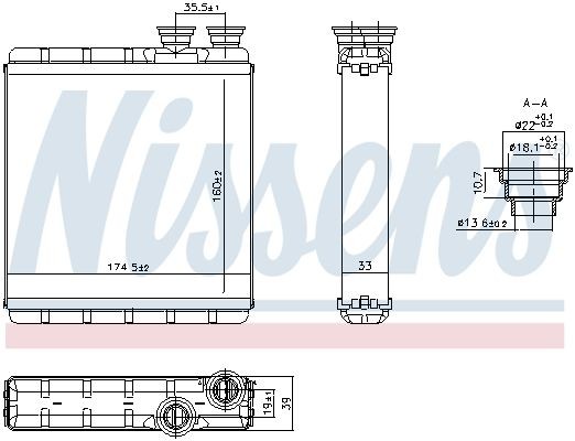 NISSENS Heater matrix Article number: 707302 cheaply