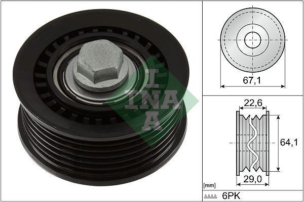 INA Deflection / Guide Pulley, v-ribbed belt Article number: 532 1076 10 cheaply