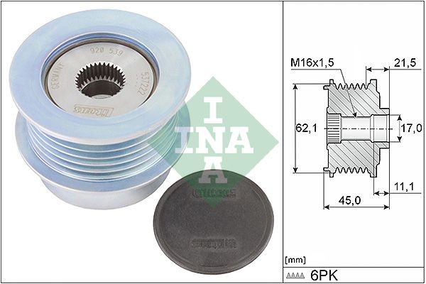 INA Alternator Freewheel Clutch Article number: 535 0367 10 cheaply