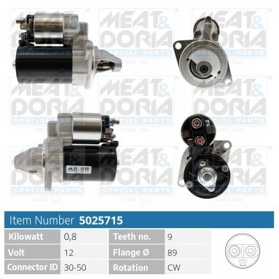 MEAT & DORIA Starter motor Article number: 5025715 cheaply