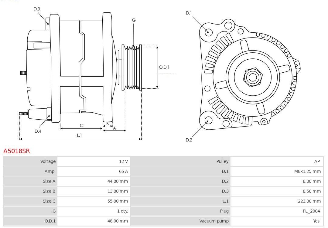 AS-PL Generator Artikelnummer: A5018SR billigt