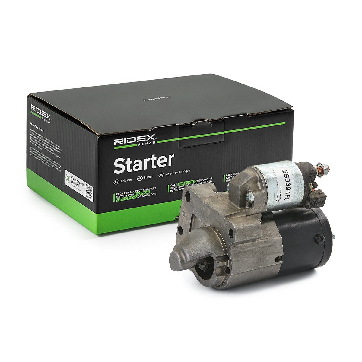 RIDEX REMAN Starter motor Article number: 2S0391R cheaply