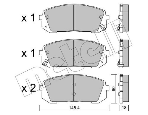 METELLI Brake pad set Article number: 22-1298-0 cheaply
