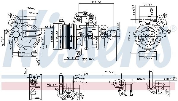 NISSENS Air conditioning compressor Article number: 890787 cheaply