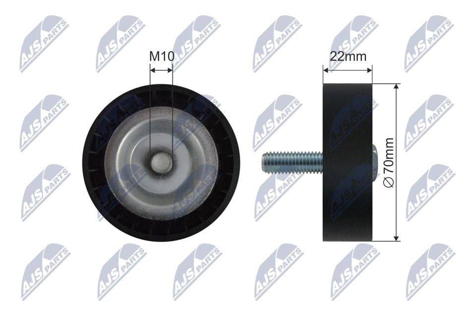 NTY Deflection / Guide Pulley, v-ribbed belt Article number: RNK-ME-088 cheaply