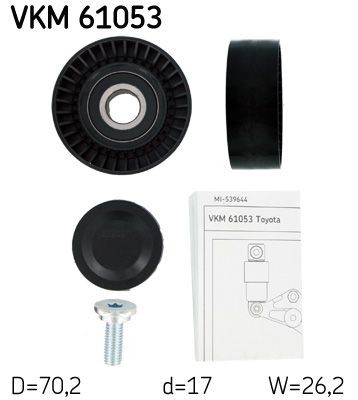 SKF Deflection / Guide Pulley, v-ribbed belt Article number: VKM 61053 cheaply